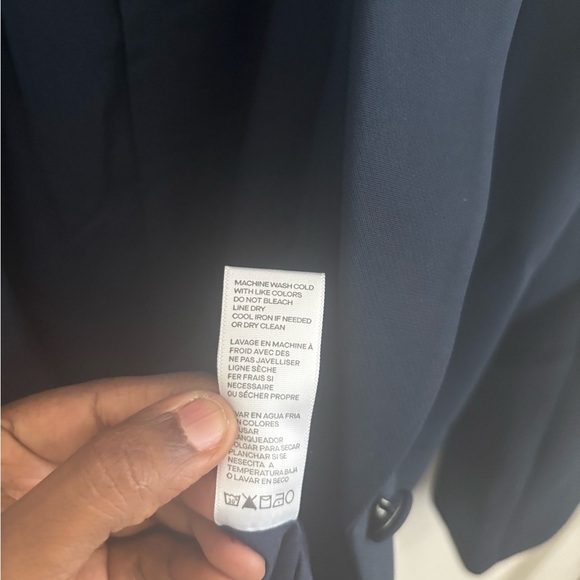 GOOD AMERICAN Longline Blazer Women S/M Luxe Suiting Boyfriend Navy002 Oversized - Picture 6 of 7